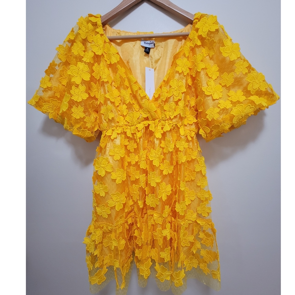 Anthropologie Delfi Floral Textured Mini Dress - Picture 4 of 7